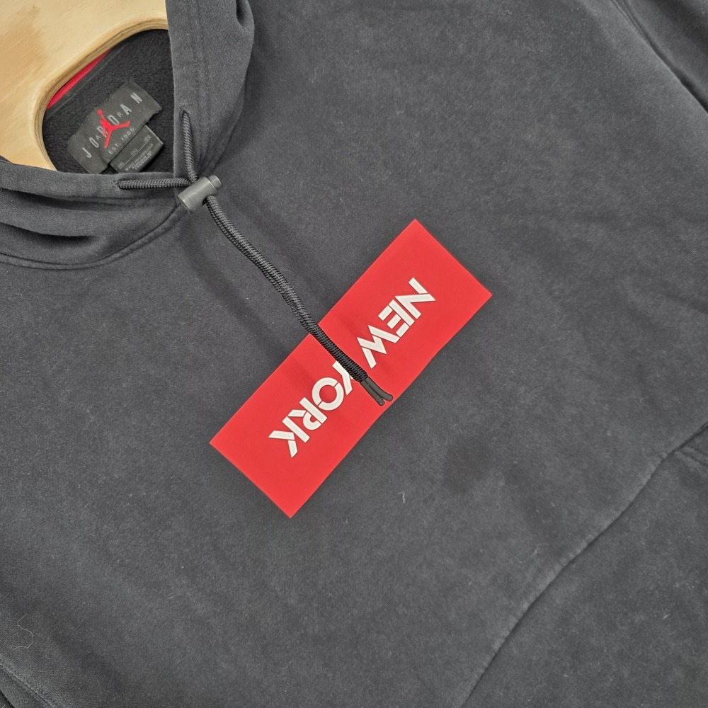Nike Air Jordan New York Stencil Pullover Fleece Hoodie Black Mens 3XL Jumpman